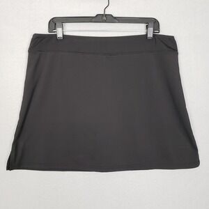 Solid Black Activewear Skirt Skort‎ Tennis Golf Pickleball Athleisure Size XXL